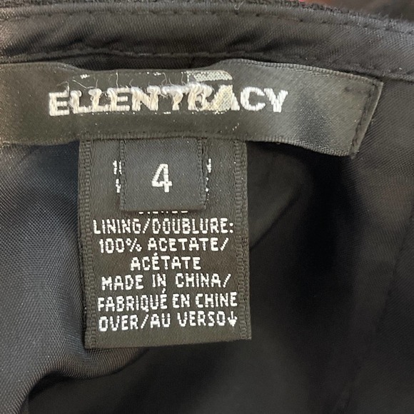 Ellen Tracy Black 100% Virgin Wool Pencil skirt Size 4 fully lined pre-owned - Picture 5 of 9